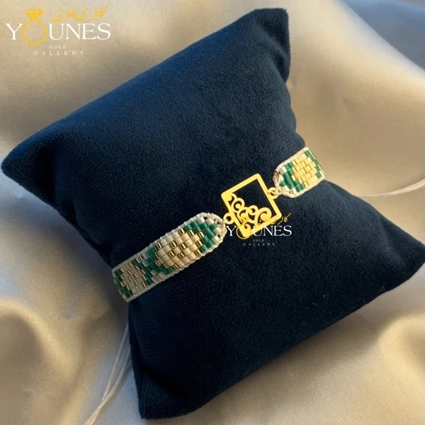 دستبند میوکی مربع موج دار طلا